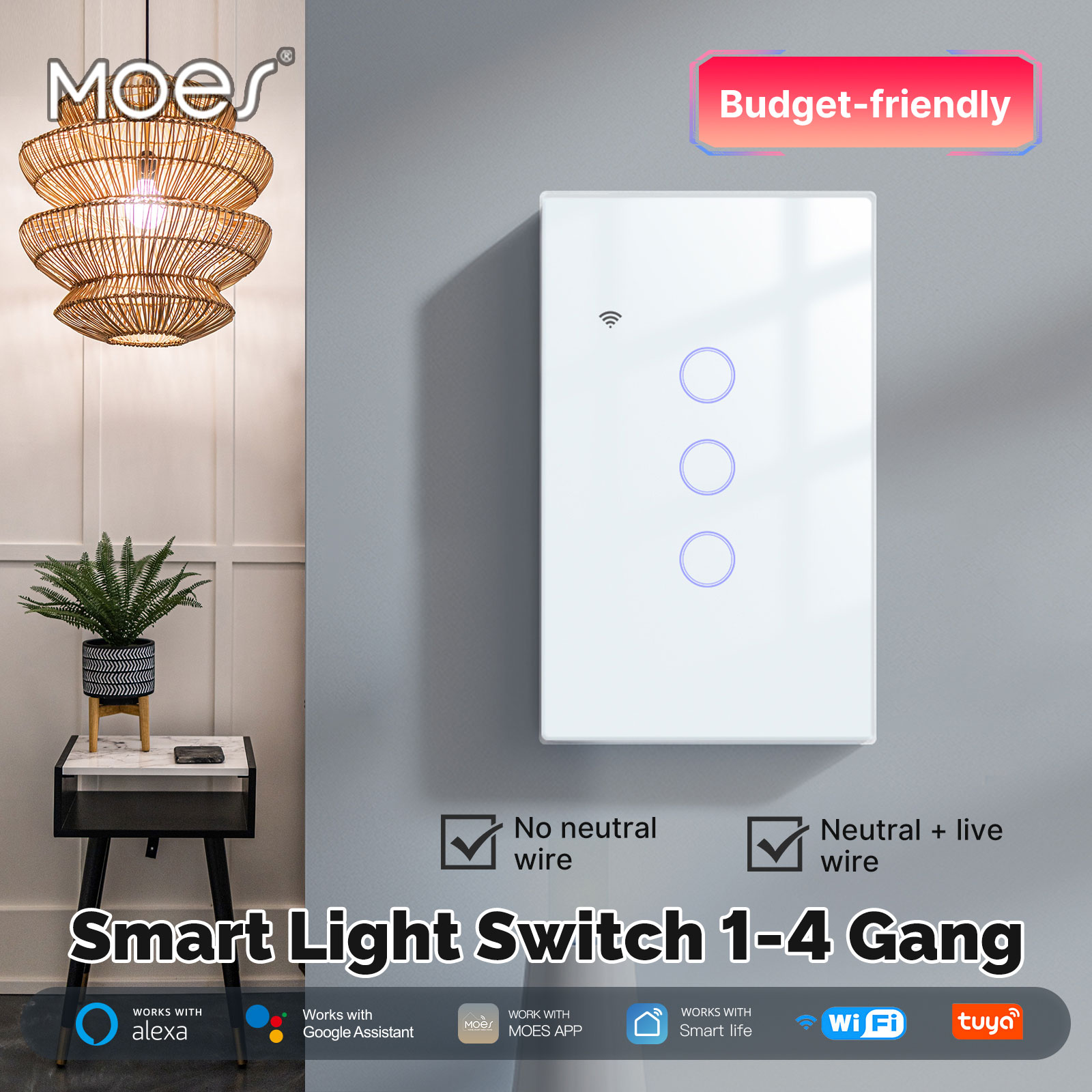 Smart Home For Living - MOES Tuya WiFi Smart Light Switch