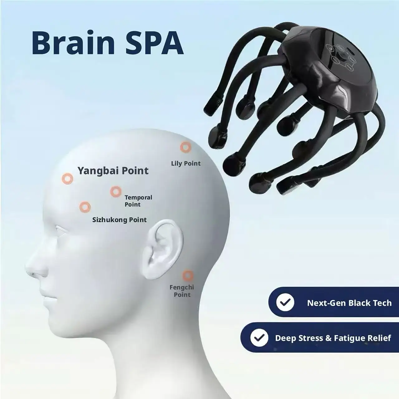 Smart Home Technology - Intelligent Octopus Head Massager Automatic Scalp