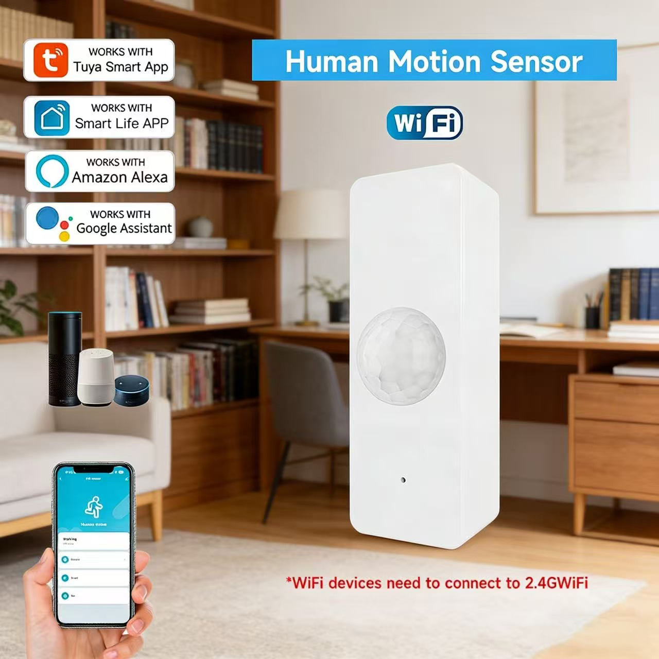 Smart Home For Living - WiFi Smart PIR Motion Sensor Tuya