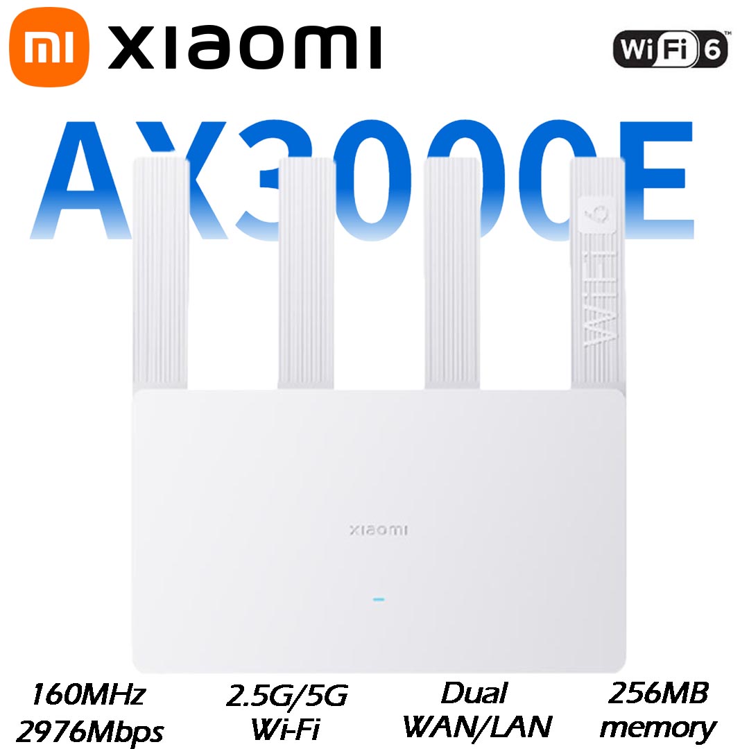 Smart Home Zestaw - Xiaomi Router AX3000E WiFi6 2976Mbps 2.4G/5GHz