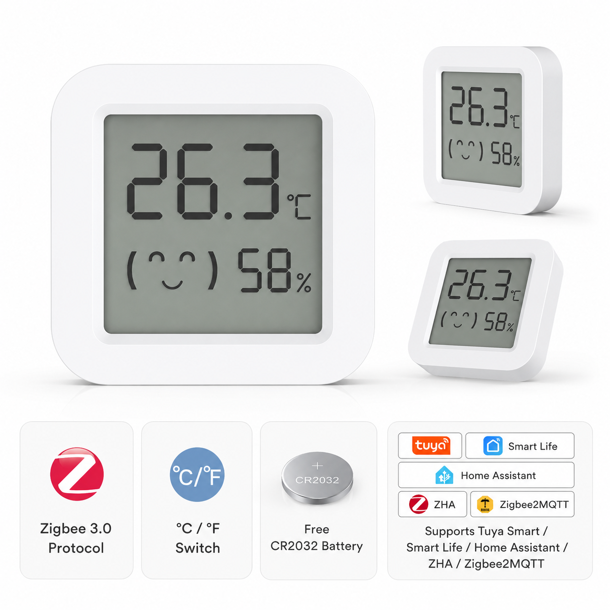 Smart Home Alexa - Zigbee2MQTT Tuya Temperature Humidity Sensor Thermometer