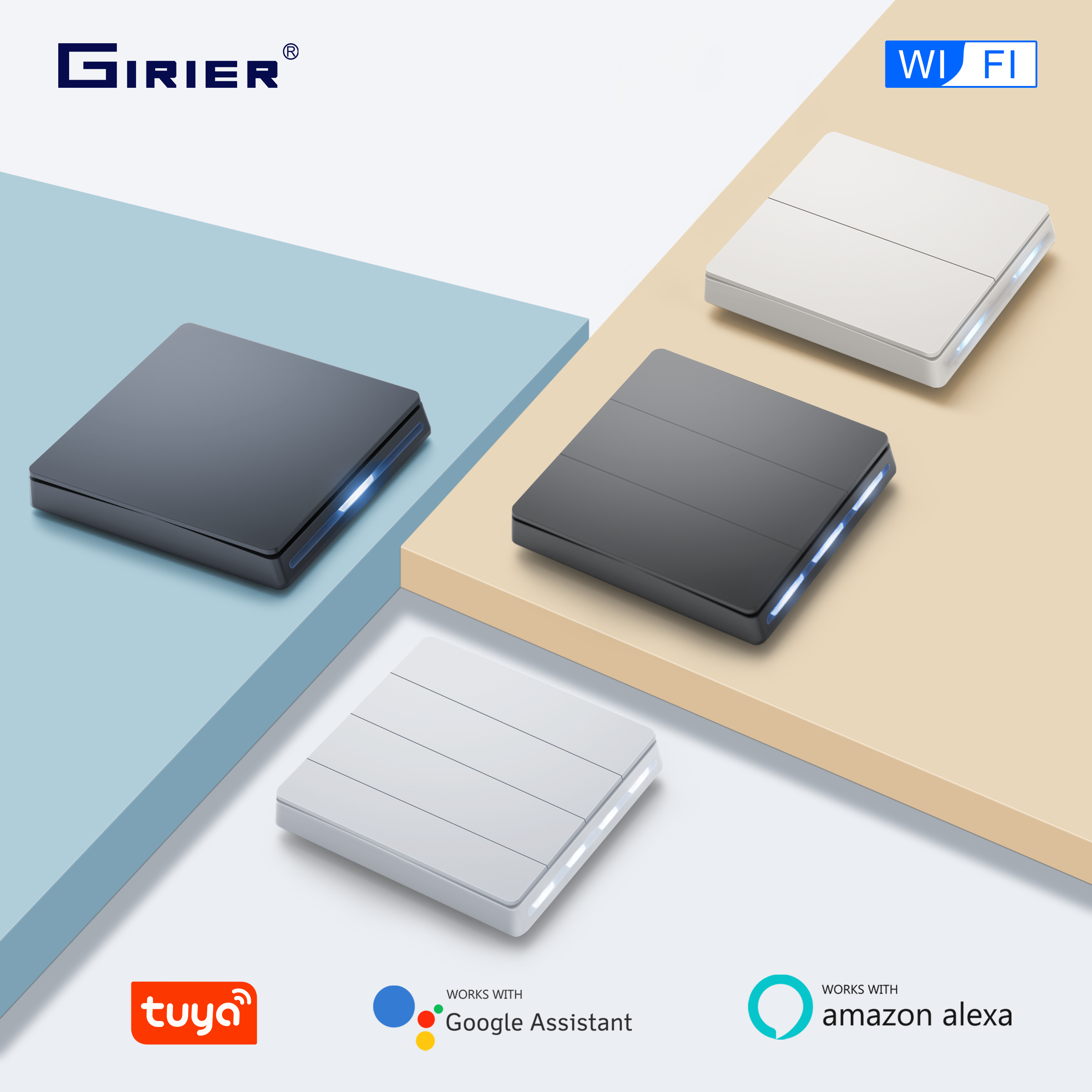 Smart Home For Living - GIRIER Smart Light Switch WiFi Push