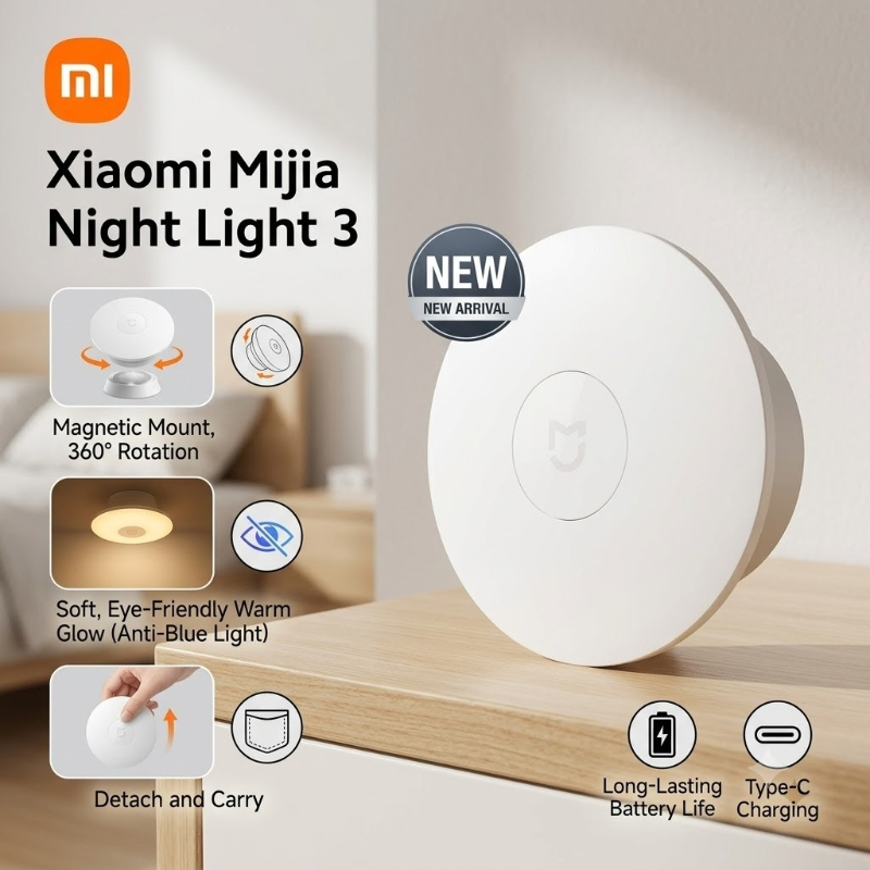 Smart Home Zestaw - Xiaomi Night Light 3 Rechargeable Night