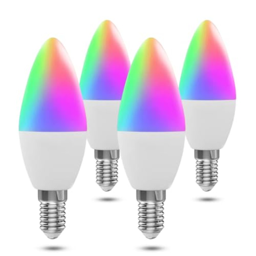 Smart Home Alexa - Candelabra Smart Light Bulbs 60W Equivalent