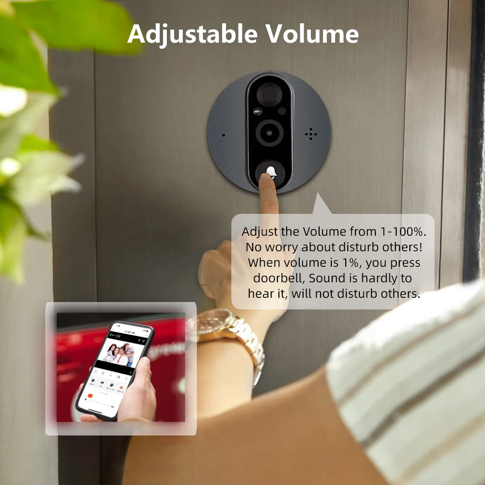 3MP WiFi Smart Tuya Peephole 5 - Smart Home Battery Camera incelemesi ve fiyatı