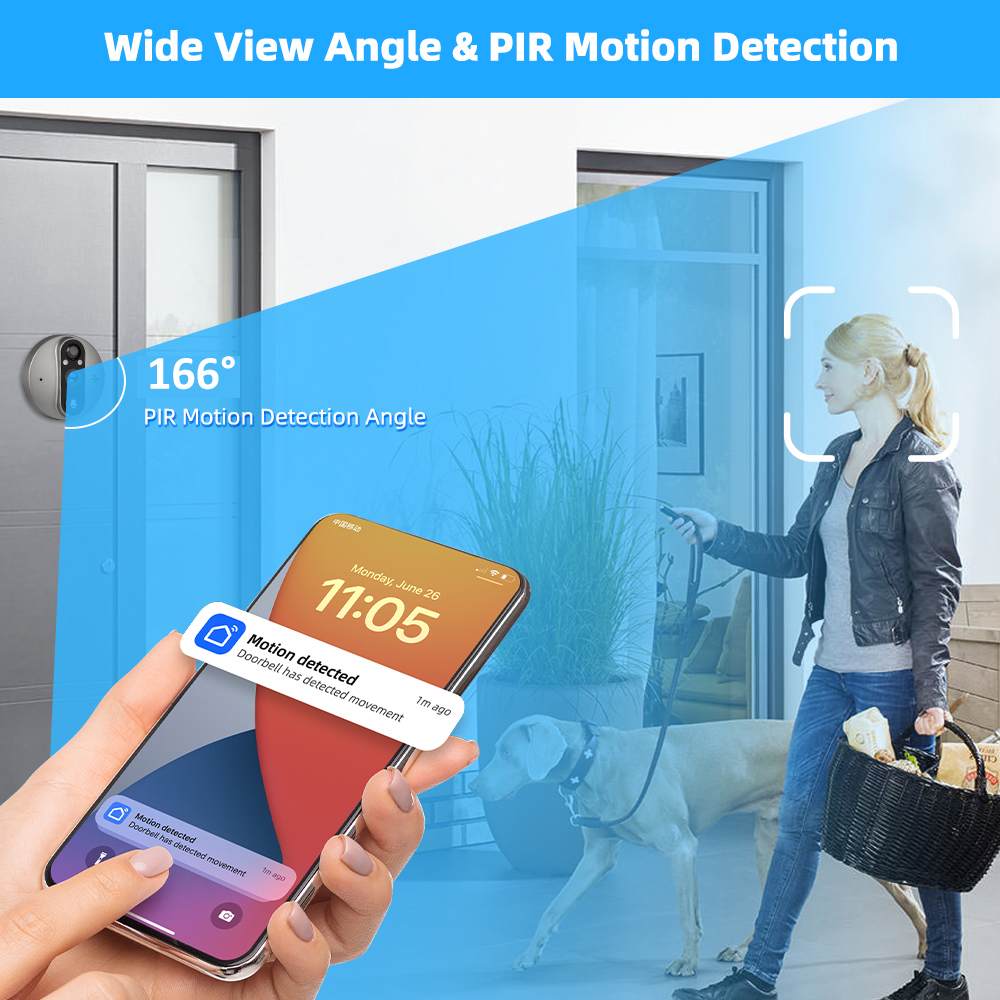 3MP WiFi Smart Tuya Peephole 5 - Smart Home Battery Camera incelemesi ve fiyatı