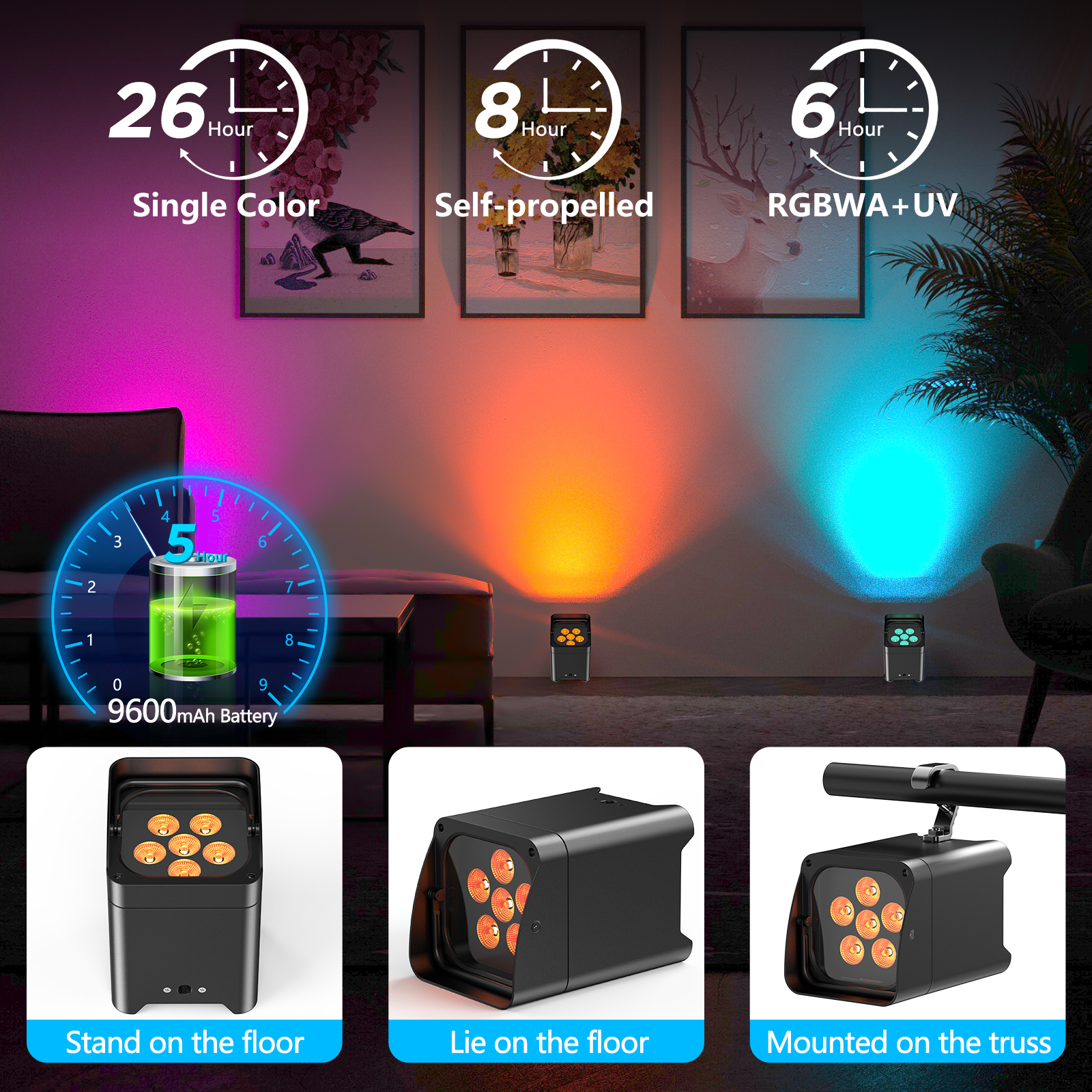 U'King 4PCS 6x18W 6IN1 RGBAW+U - Wifi Led Dimmer incelemesi ve fiyatı