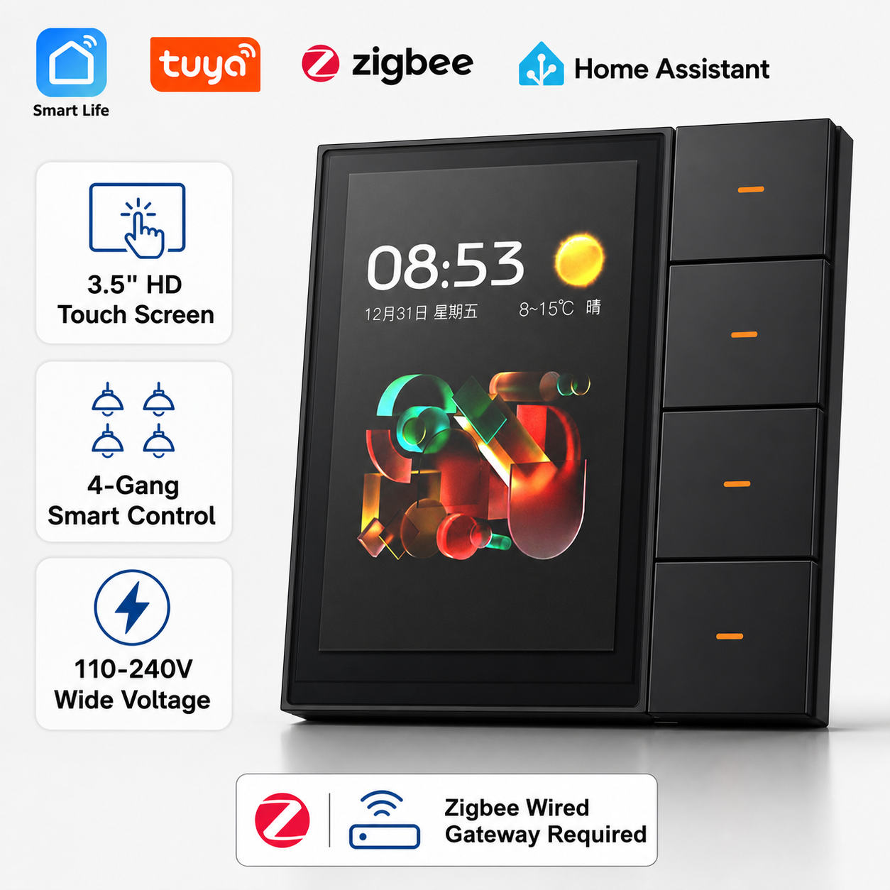 F3-pro Tuya Smart Panel ZigBee - Smart Home For Living incelemesi ve fiyatı