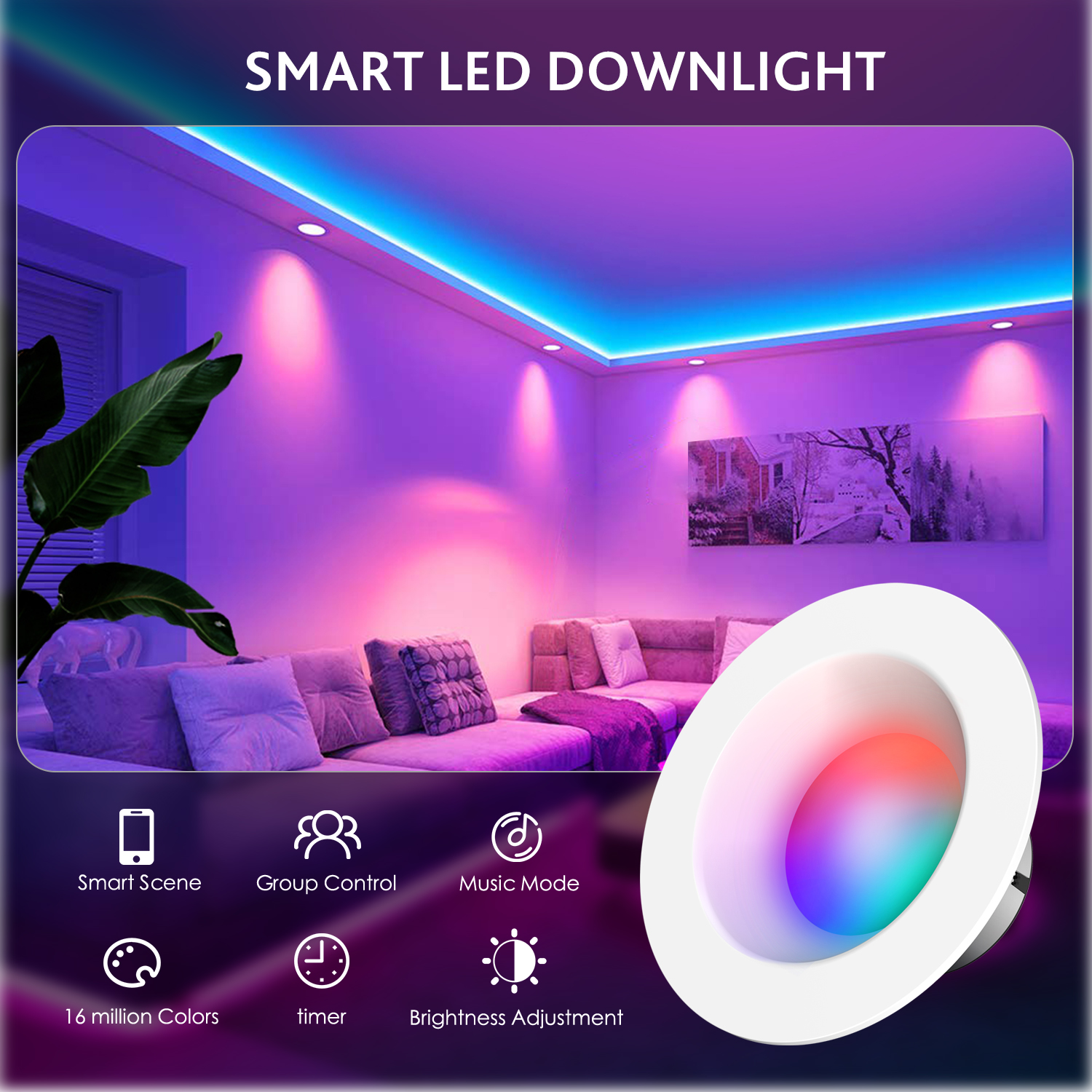 WIFI 5W LED Downlight 85-265V  - Wifi Led Dimmer incelemesi ve fiyatı