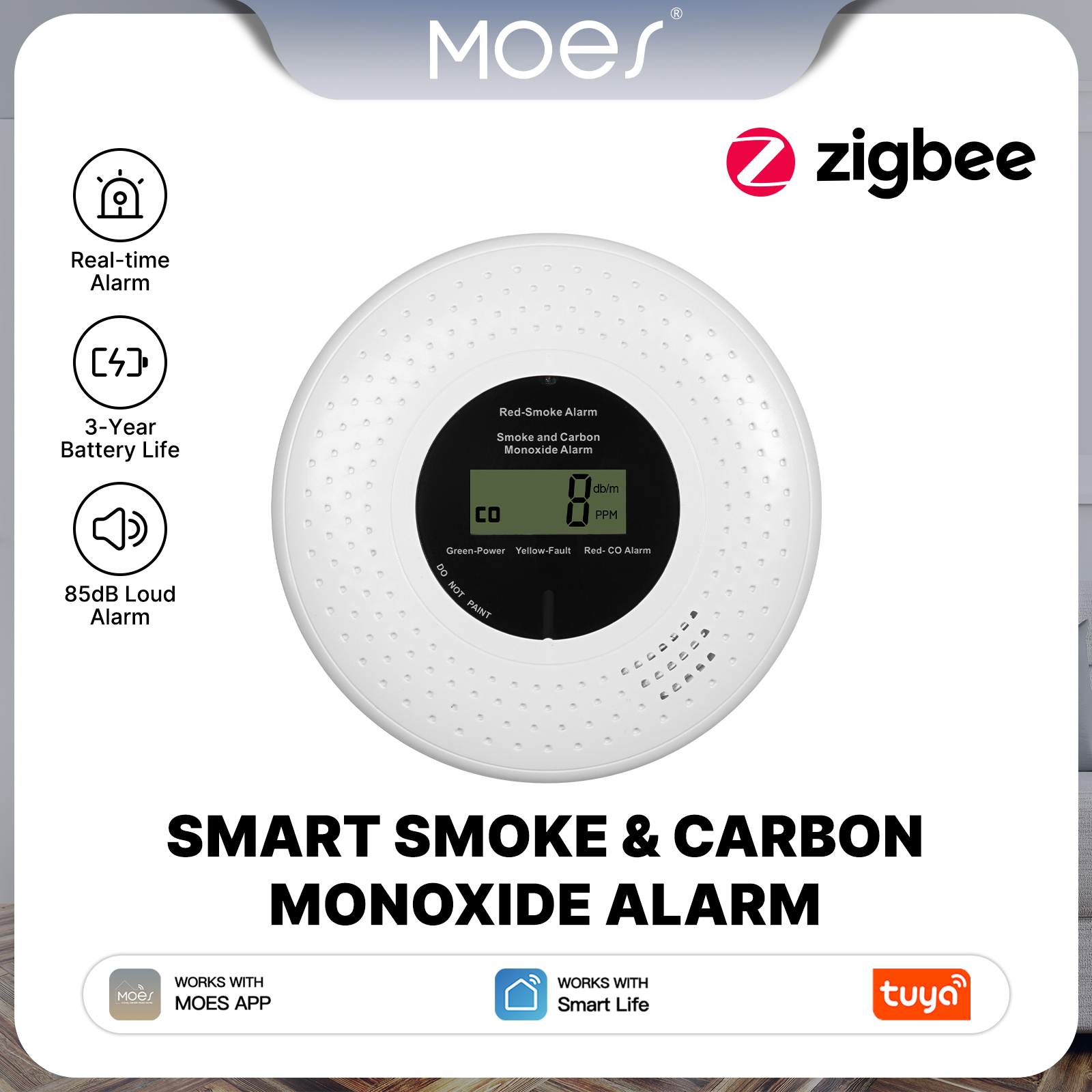 MOES Tuya Zigbee Smart Smoke C - Smart Home News incelemesi ve fiyatı
