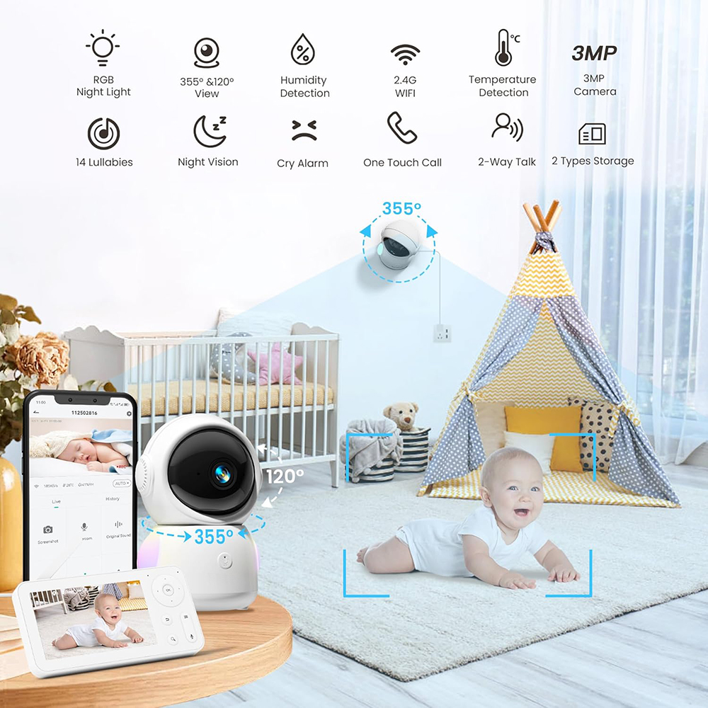 2K Baby Monitor with 2 Cameras - Smart Home Battery Camera incelemesi ve fiyatı