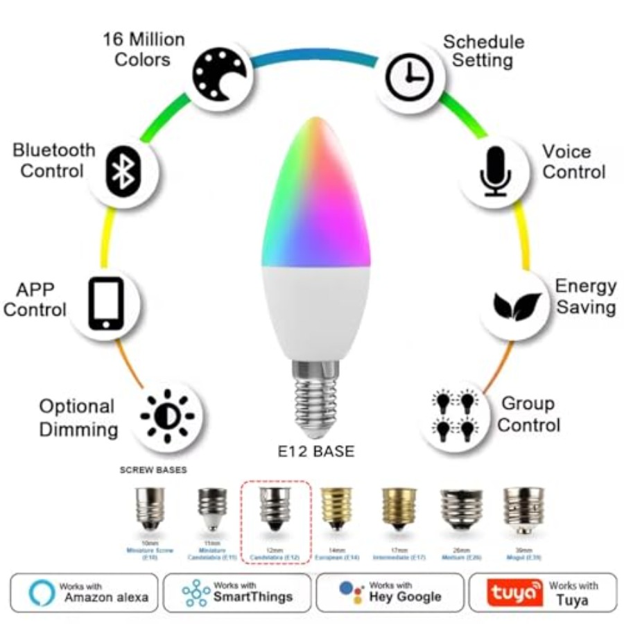 Candelabra Smart Light Bulbs 6 - Smart Home Alexa incelemesi ve fiyatı